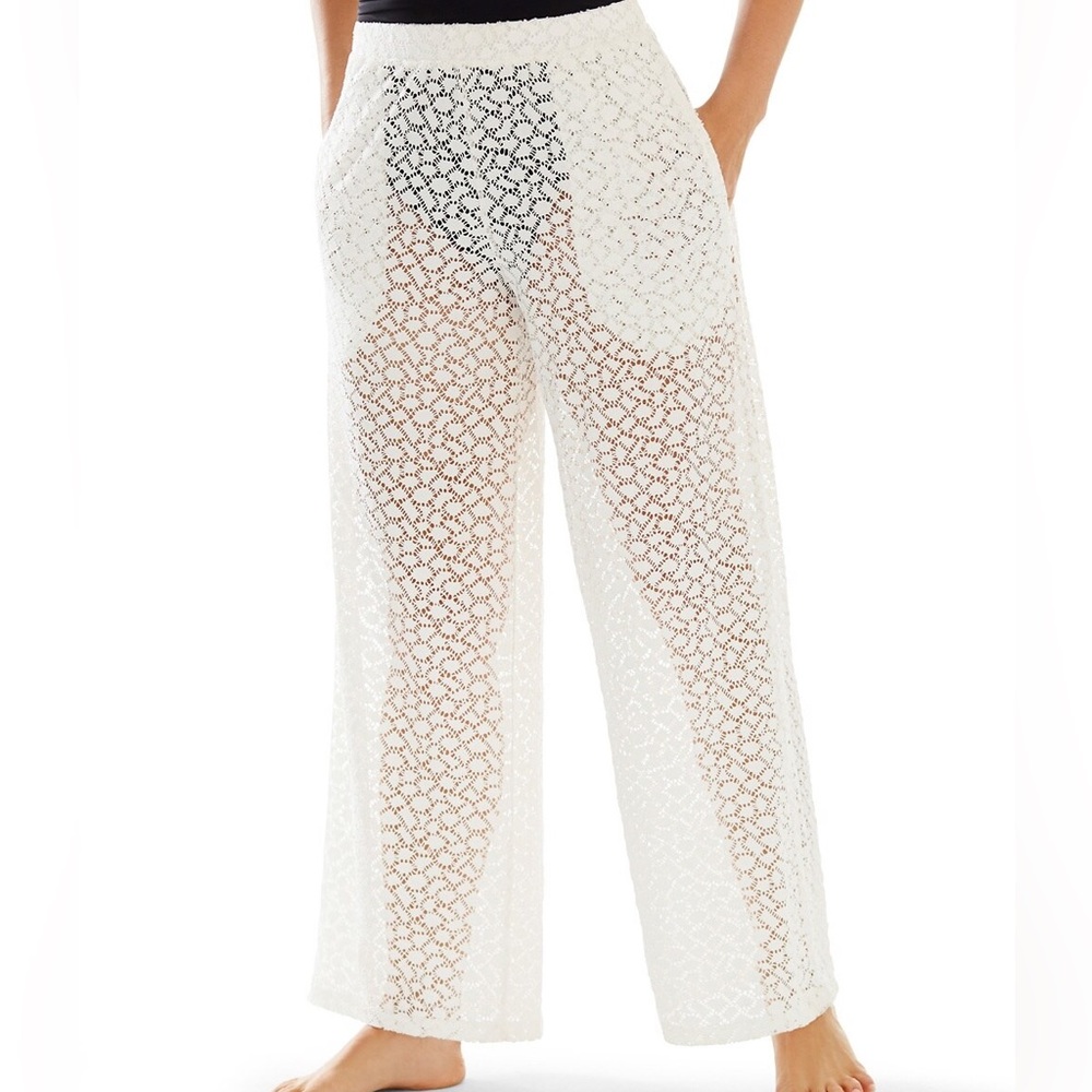 Profile- White Swim Coverup Pants